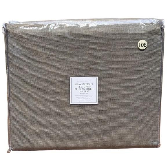 Restoration Hardware Other - RESTORATION HARDWARE Belgian Heavyweight Linen Drapery 100x108 Fog Rod Pkt NEW
